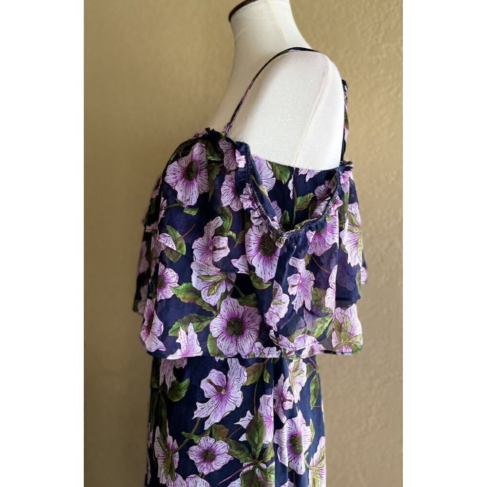 BB Dakota RSVP Womens Purple Floral Asymmetrical Yareen Dress size 2 - Picture 10 of 10